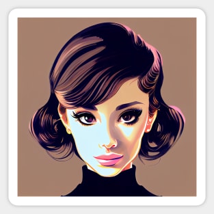 Audrey Hepburn, Confident Witty Fun Flirty Smart Actress, Elegant Classic Beauty Sticker